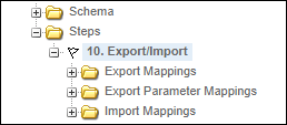 Defining a New Export/Import Step